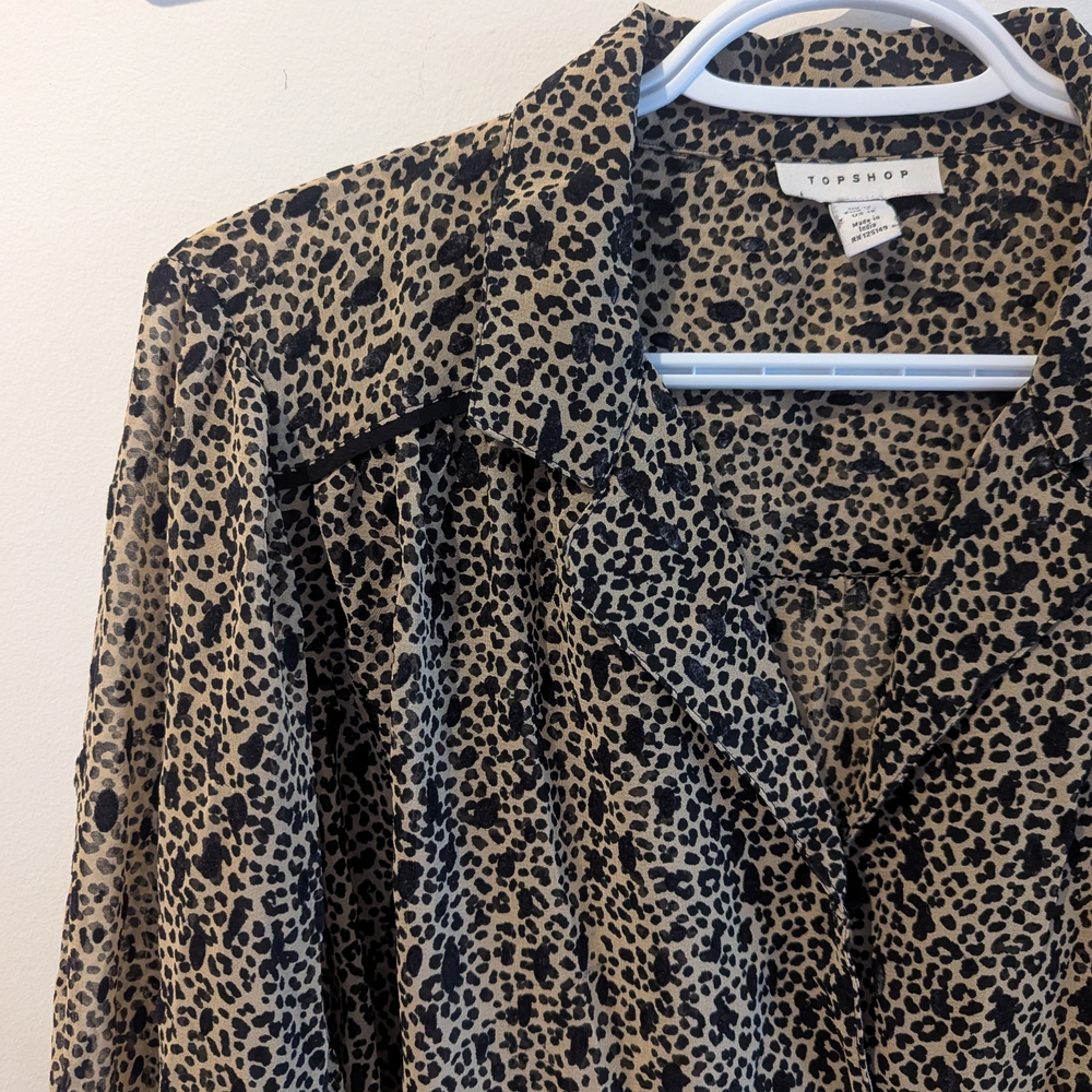 Topshop Leopard Print Pyjama Blouse